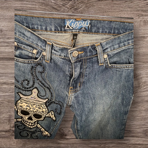 KIPPYS hand designed jeans with crystals and studs - Picture 2 of 3